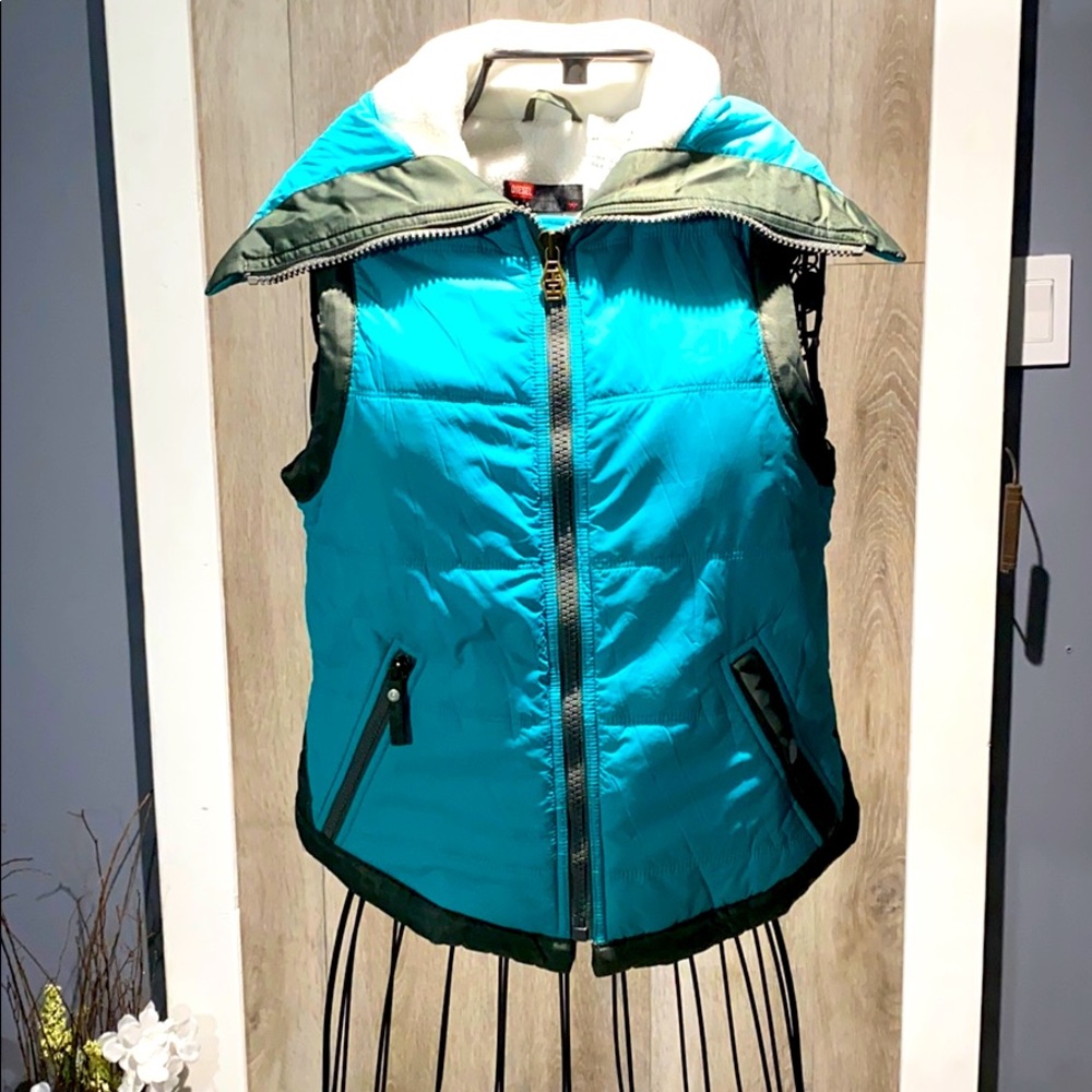 Diesel Puffer Vest with Shawl Collar